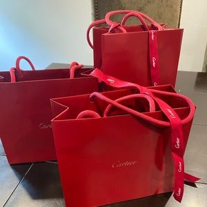 CARTIER 4 EMPTY RED BAGS